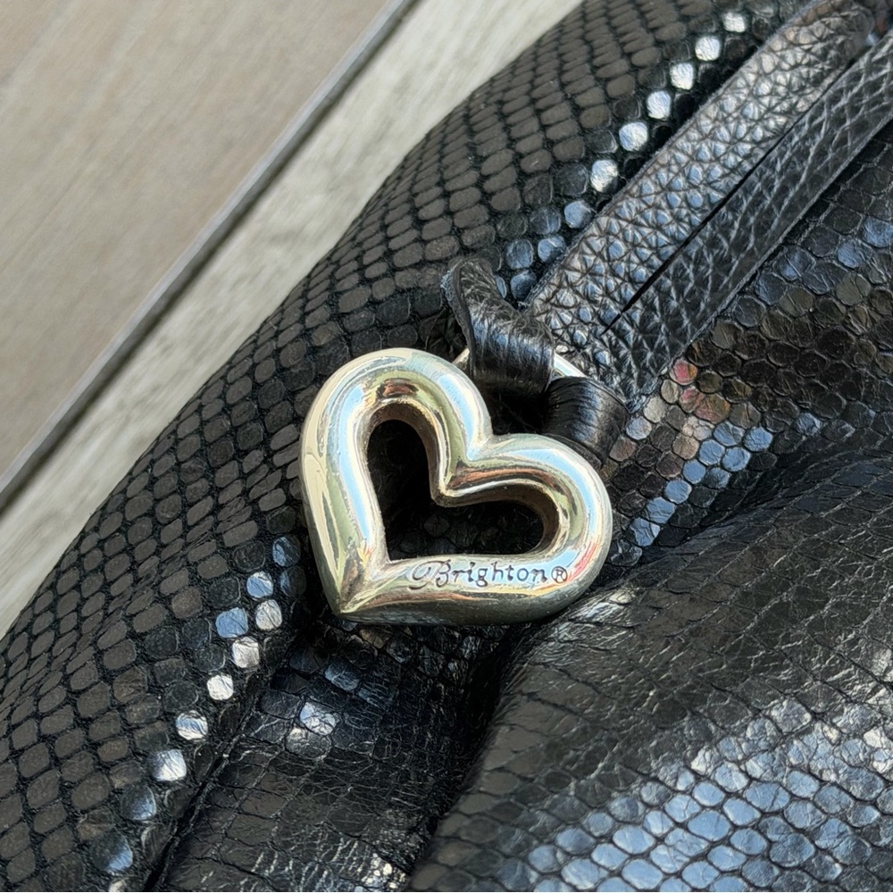 Brighton Black snake Textured Shoulder Bag - Picture 5 of 13